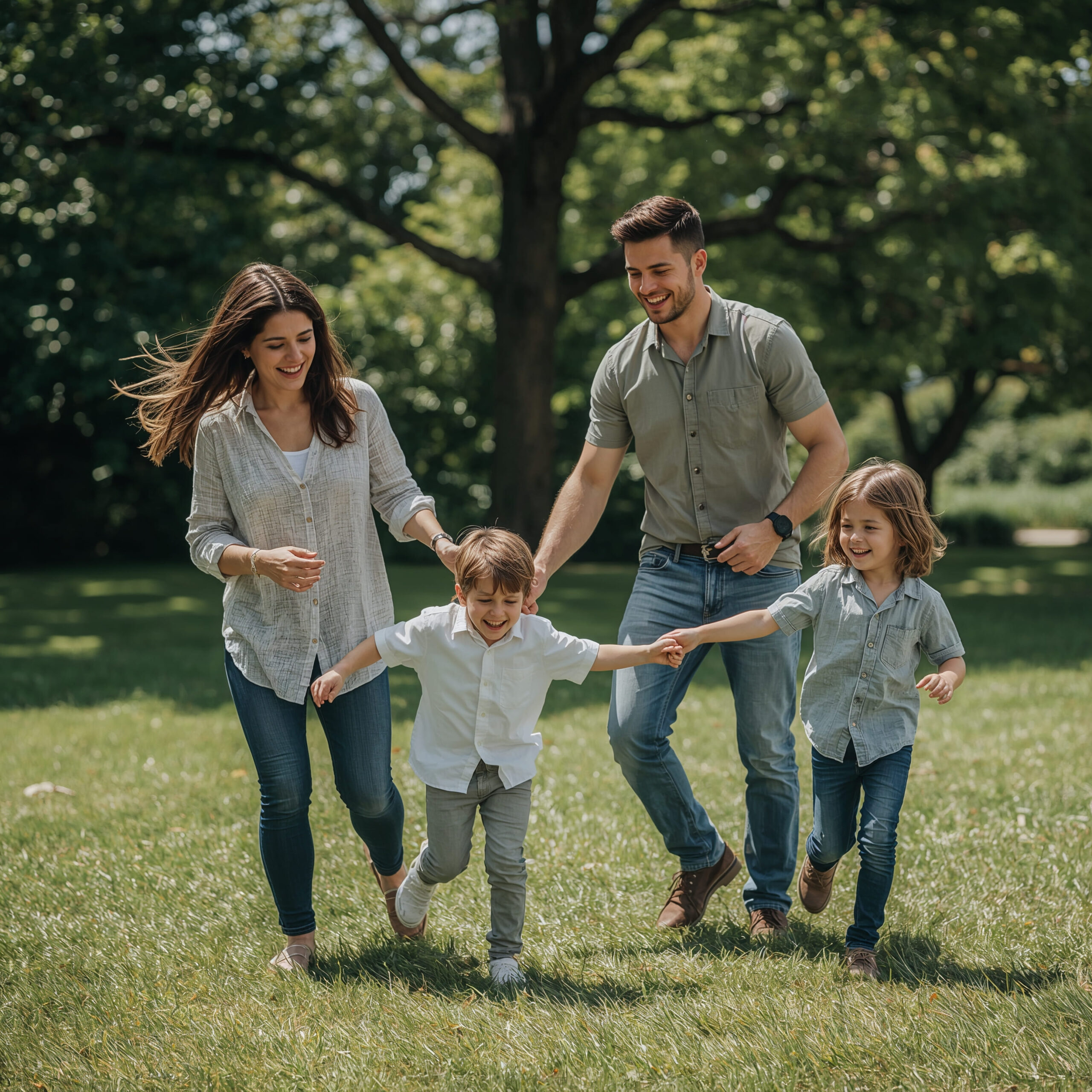 Family playing